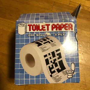 Design Crossword Toilet Paper Roll Tissue Prank Joke 3 ply 200 sheets